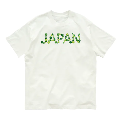 バルーン文字「JAPAN」（緑色系） Organic Cotton T-Shirt
