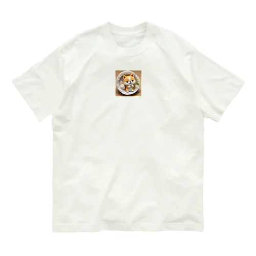 おむすび三角顔のしばちゃんワンプレート Organic Cotton T-Shirt