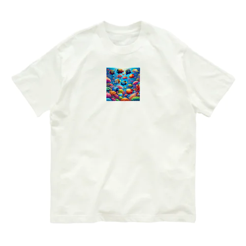 熱帯の楽園 - 色鮮やかな魚の世界 オーガニックコットンTシャツ