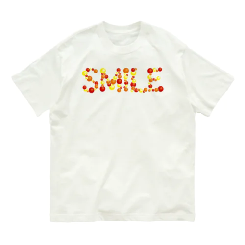 バルーン文字「SMILE」（赤色系） Organic Cotton T-Shirt