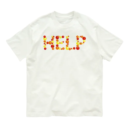 バルーン文字「HELP」（赤色系） Organic Cotton T-Shirt