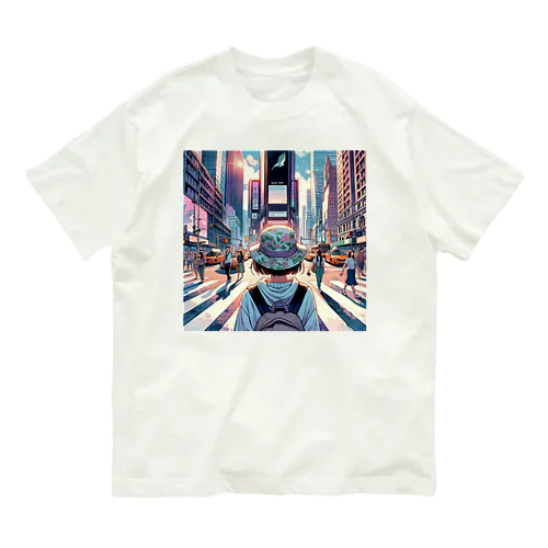 一人旅の少女 オーガニックコットンTシャツ