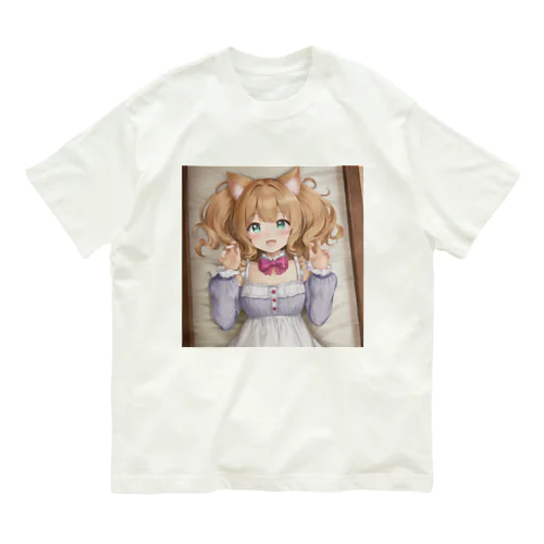 ねこ娘 オーガニックコットンTシャツ