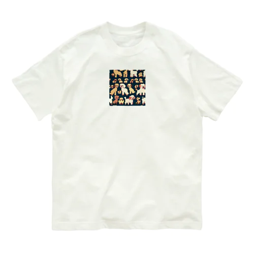 ドッド絵　トイプードル オーガニックコットンTシャツ