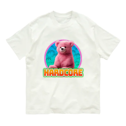 HARDCOREピンクのクマちゃん オーガニックコットンTシャツ