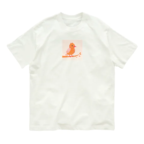 かわいい小鳥のイラストグッズ オーガニックコットンTシャツ