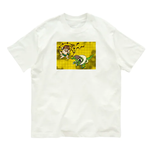 風神雷神図DINOSAUR Organic Cotton T-Shirt