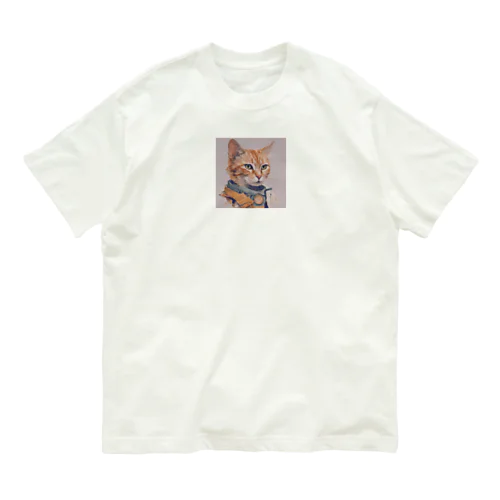 猫 オーガニックコットンTシャツ