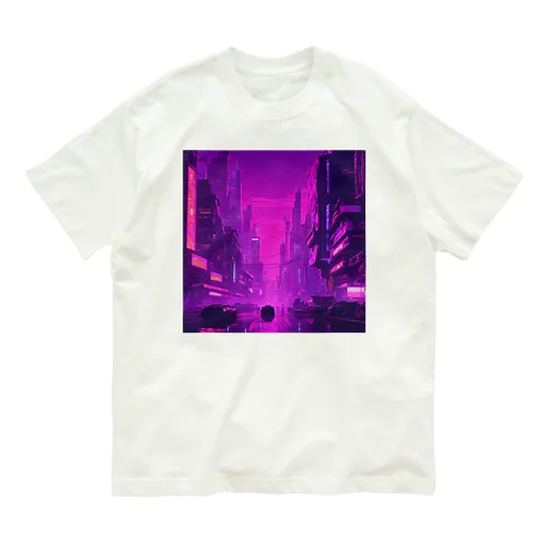 purple オーガニックコットンTシャツ