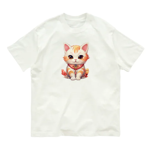 縁起猫 オーガニックコットンTシャツ