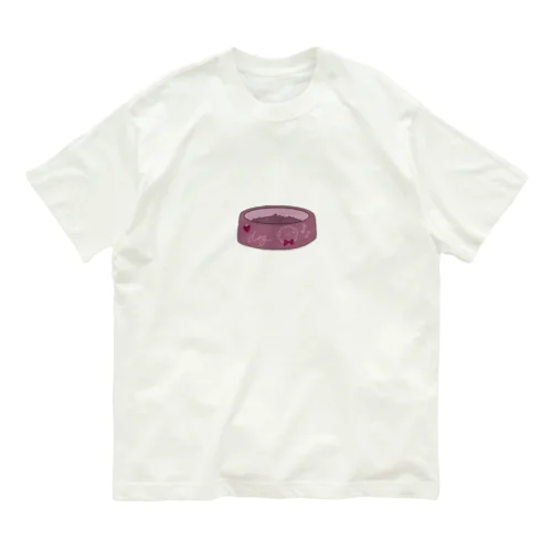 dog food/ドッグフード(スモーキーピンクのお皿) Organic Cotton T-Shirt