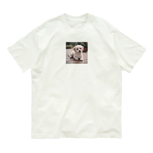 かわいい犬のイラストグッズ オーガニックコットンTシャツ