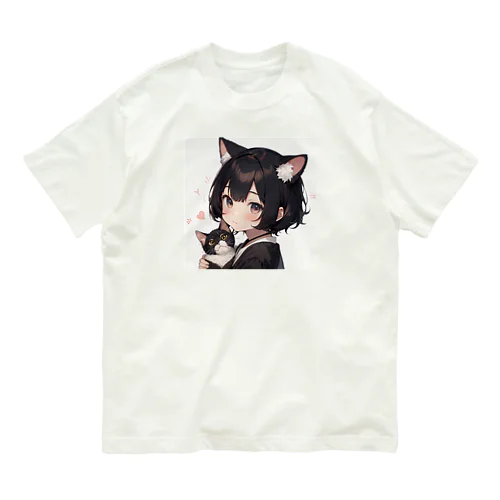 ね子ちゃんと子ネコ　だっこ Organic Cotton T-Shirt