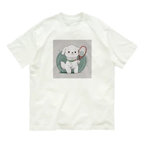 一緒にテニスしてくれるわんこ Organic Cotton T-Shirt