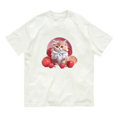 果物と子猫 オーガニックコットンTシャツ