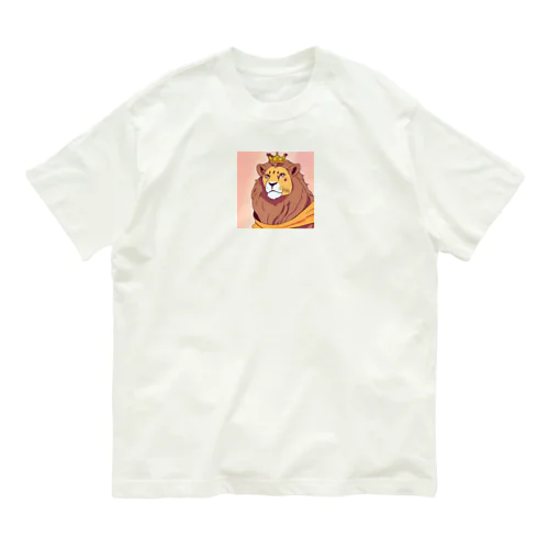 王冠のついたライオン オーガニックコットンTシャツ