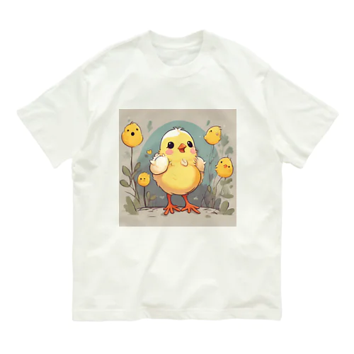 春の歌: ひよこの仲間たち オーガニックコットンTシャツ