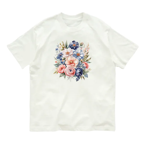 パステルカラーの花束 オーガニックコットンTシャツ