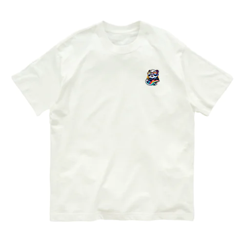 サーフパンダ_Blue SHORELINE オーガニックコットンTシャツ