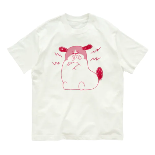 もじゃまる歯ぎしり　赤 Organic Cotton T-Shirt