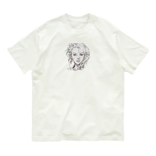 エロカッコイイ女性 オーガニックコットンTシャツ