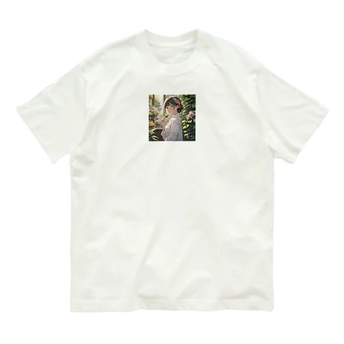 植物や花を大切にする環境意識の高い子リス Organic Cotton T-Shirt