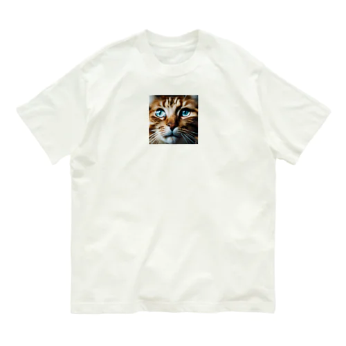 考え事している猫 オーガニックコットンTシャツ