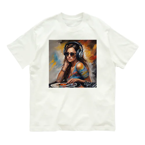 DJ 女性イラスト Organic Cotton T-Shirt