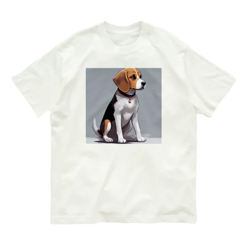 可愛らしいビーグル犬が Organic Cotton T-Shirt