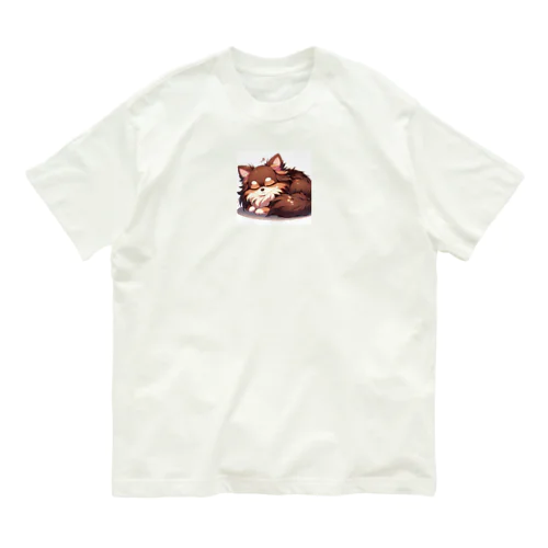 かわいいロングコートチワワ　アニメ風グッズ（おやすみバージョン） Organic Cotton T-Shirt