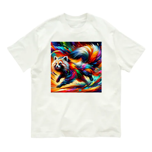 躍動するたぬき Organic Cotton T-Shirt