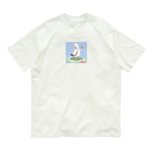 野球をする鴎 オーガニックコットンTシャツ