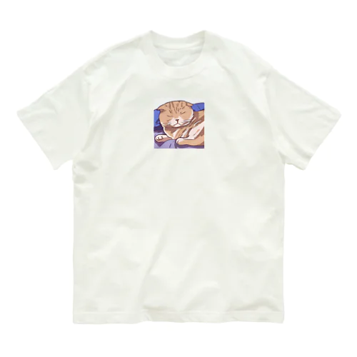 お昼寝中の猫 Organic Cotton T-Shirt