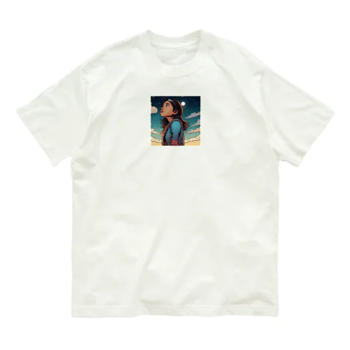 The girl who looks at the sky オーガニックコットンTシャツ