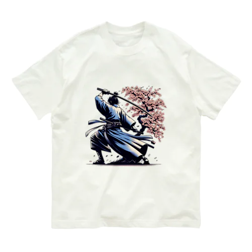 JP-beautiful samurai オーガニックコットンTシャツ