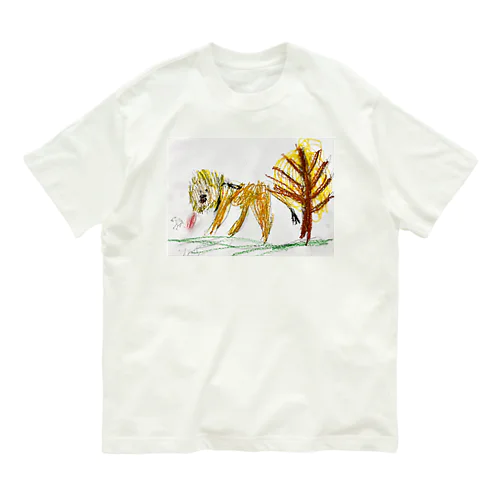 ライオン　子どもの絵 オーガニックコットンTシャツ