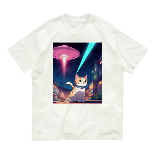 『猫』と『UFO』が融合した驚愕のキャトルミューティレーションシリーズ Organic Cotton T-Shirt