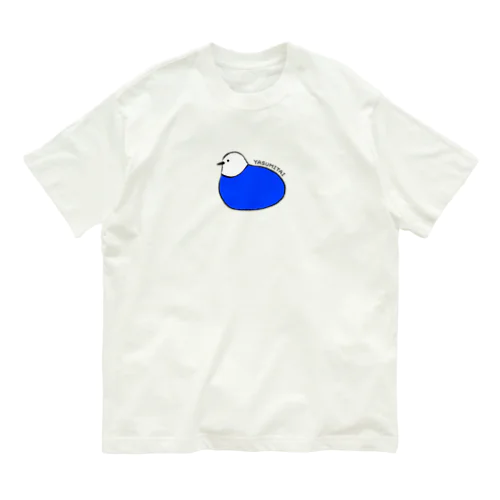 ハトさん(青) オーガニックコットンTシャツ