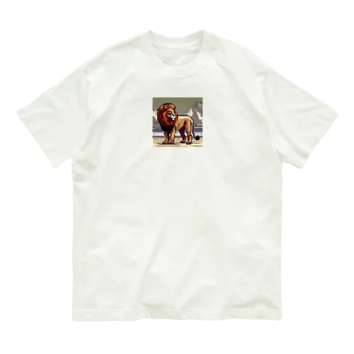 ドット絵のライオン Organic Cotton T-Shirt