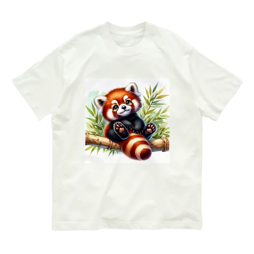 絵本から飛び出たかのようなキュートなレッサーパンダ Organic Cotton T-Shirt