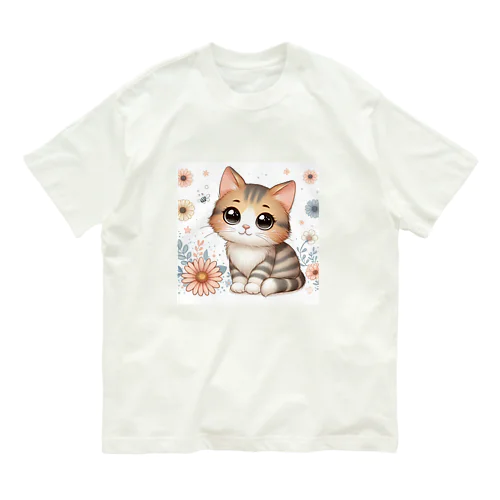 癒しと可愛さが溢れるネコちゃん Organic Cotton T-Shirt