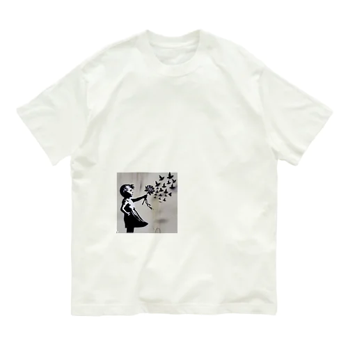 花束でマジックする女の子 Organic Cotton T-Shirt