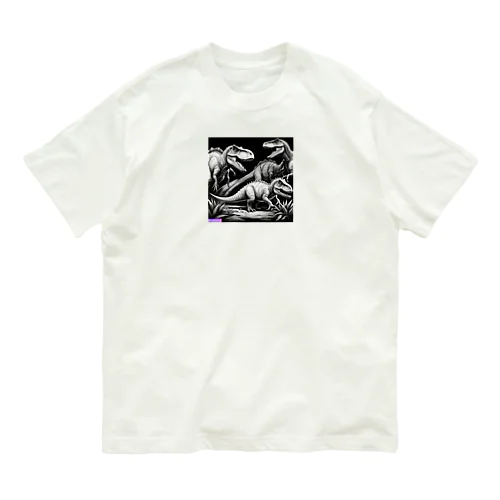 モノクロ恐竜くん3号 Organic Cotton T-Shirt