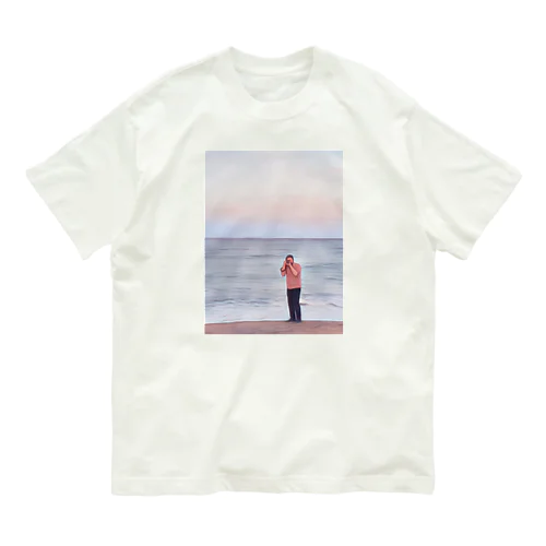 海辺のカメラマン オーガニックコットンTシャツ