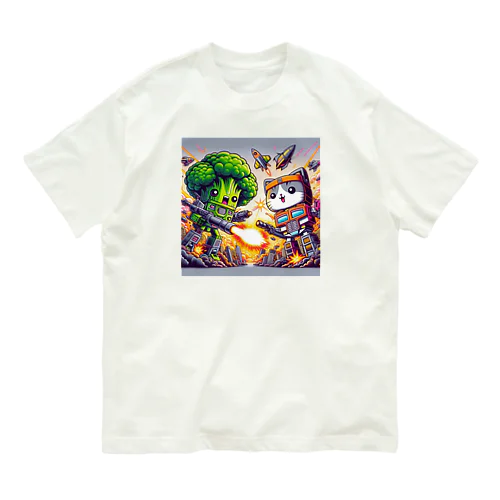 torannsufo-mu　ぶろっこにゃん オーガニックコットンTシャツ