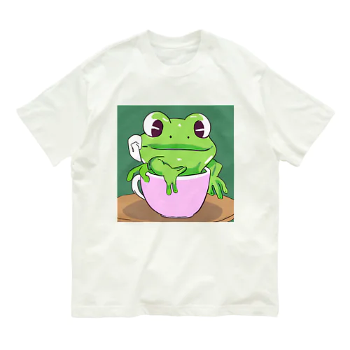 かわいい蛙くん オーガニックコットンTシャツ