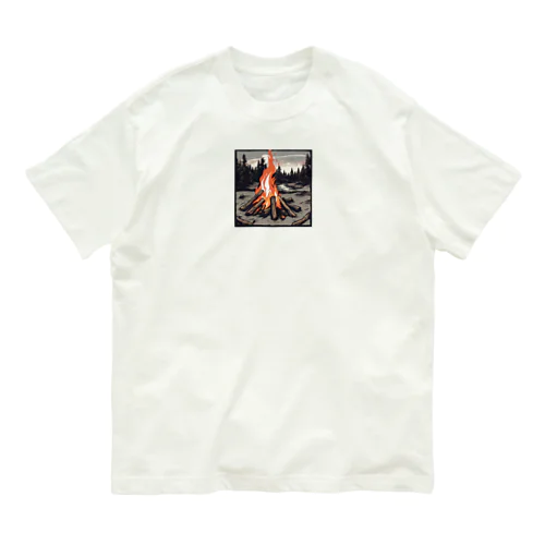 #２　焚火 オーガニックコットンTシャツ
