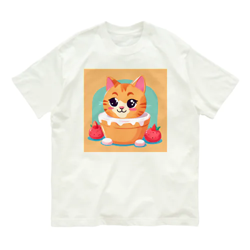 スイーツ大好きな子猫ちゃん Organic Cotton T-Shirt