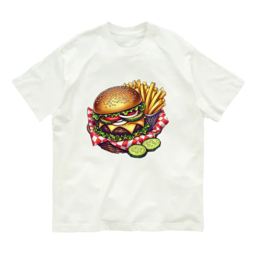 チーズバーガーセット Organic Cotton T-Shirt