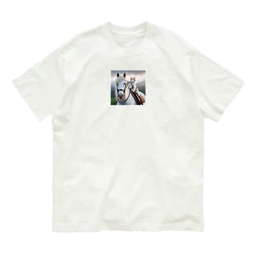 馬に乗ってる猫☆ Organic Cotton T-Shirt